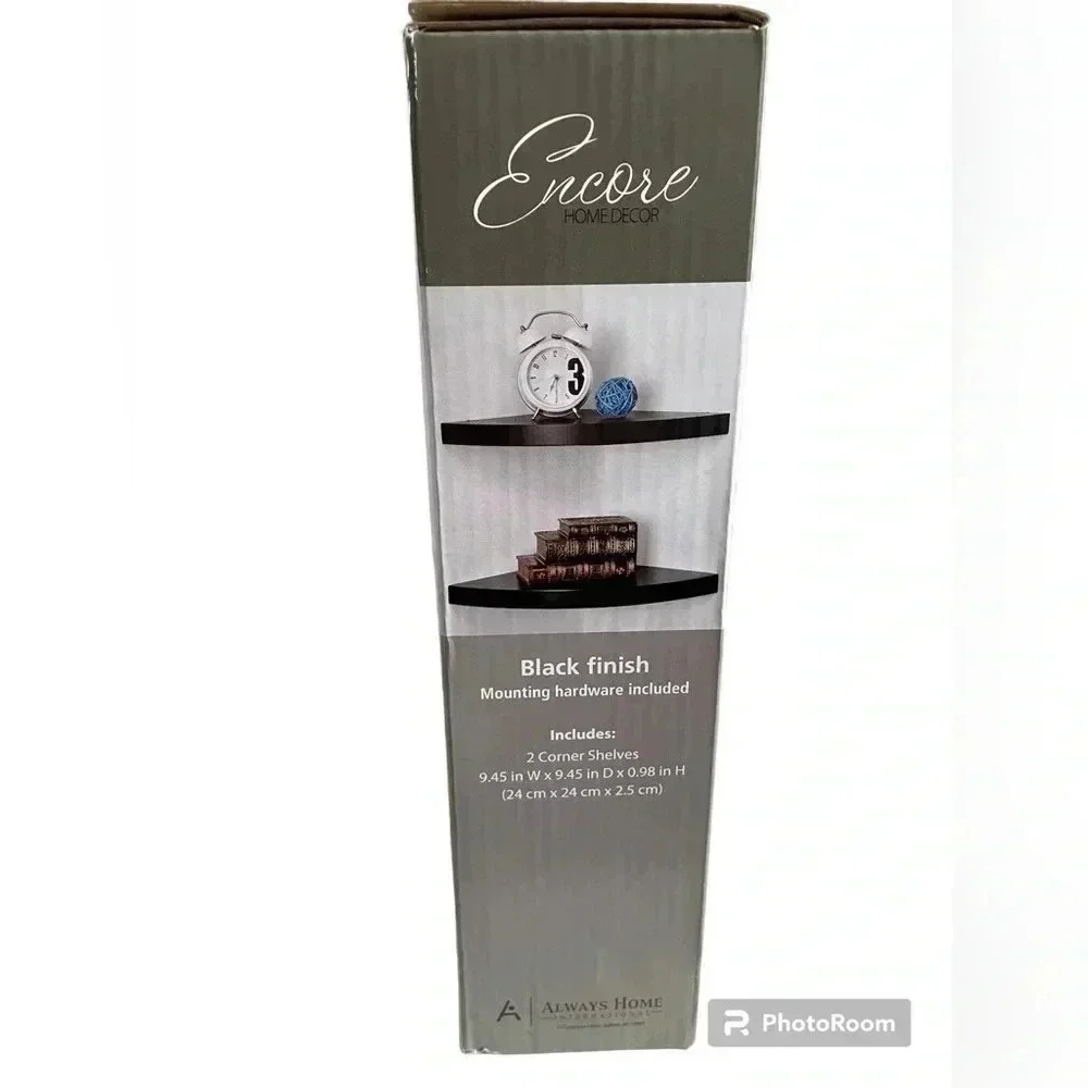 Encore Home Decor‎ 2pc Corner Shelf Set in Expresso Color